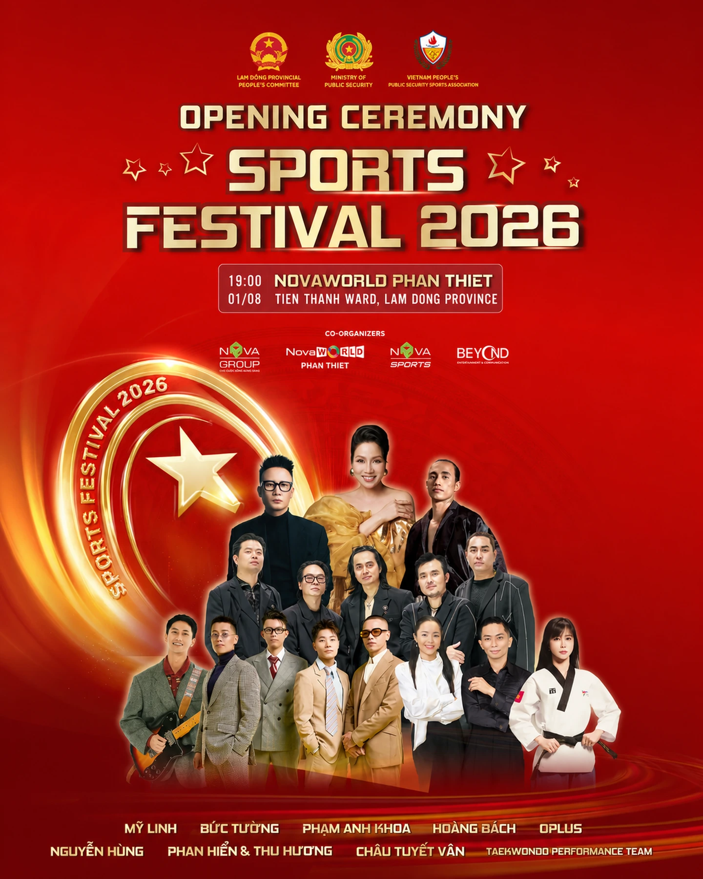 Sports Festival 2026 Opening Ceremony at 7:00 PM on August 1 at NovaWorld Phan Thiet