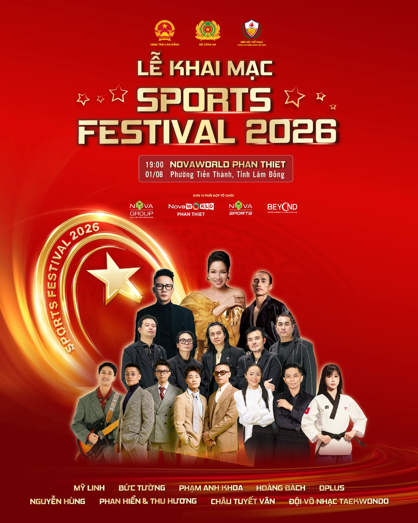 Lễ khai mạc Sports Festival 2026 lúc 19:00 ngày 01 tháng 08 tại NovaWorld Phan Thiết